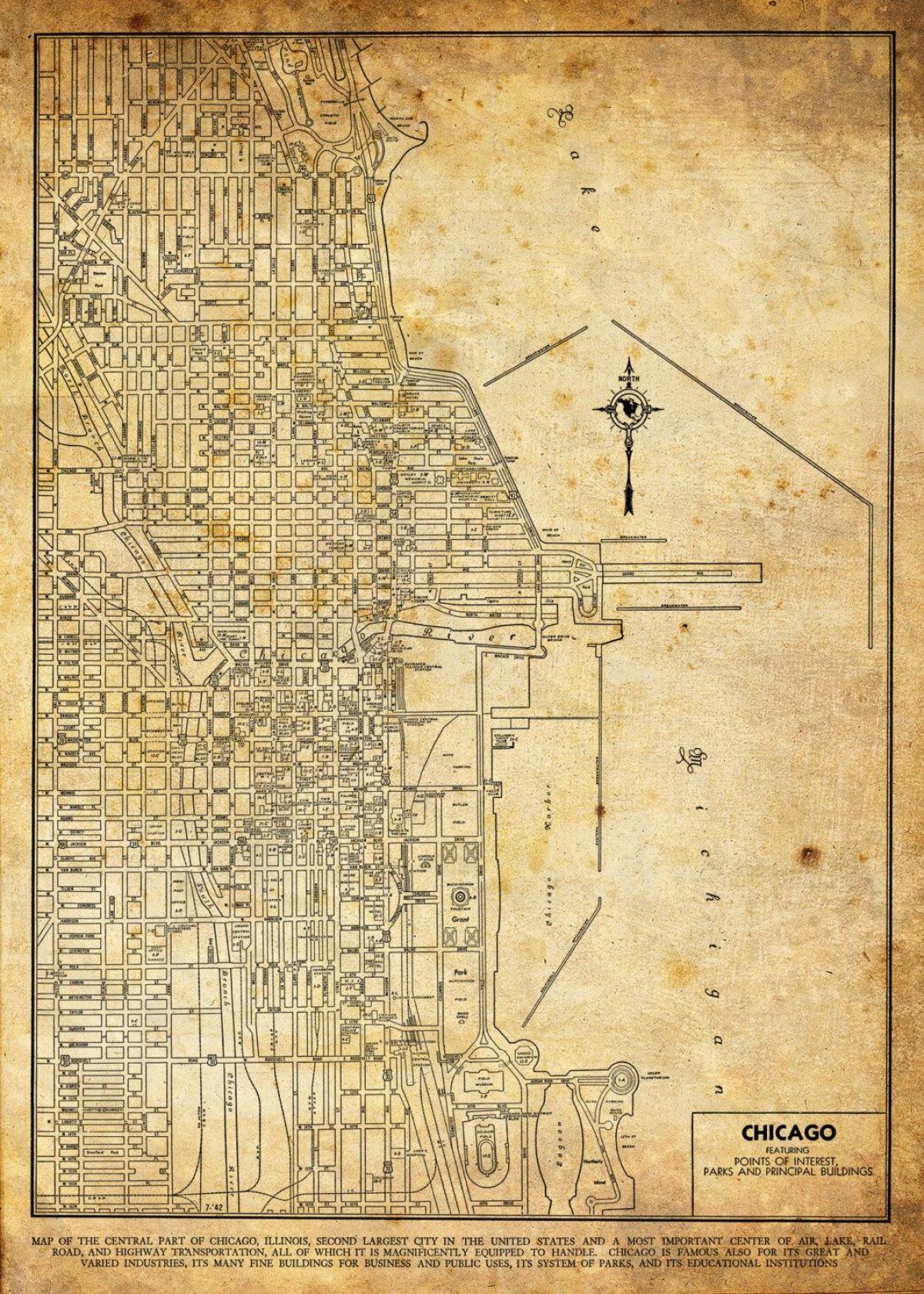 antigo mapa ng Chicago