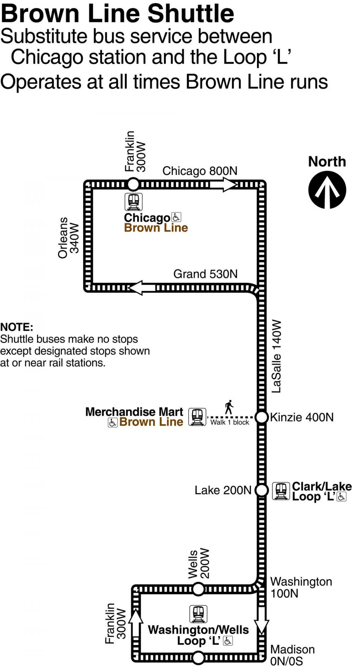 Chicago brown mga linya sa mapa