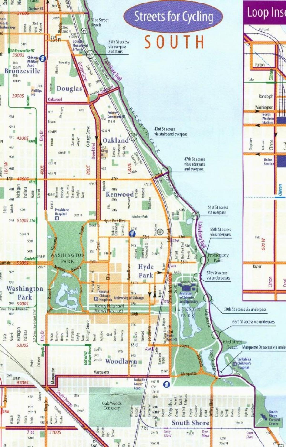Chicago bike lane mapa
