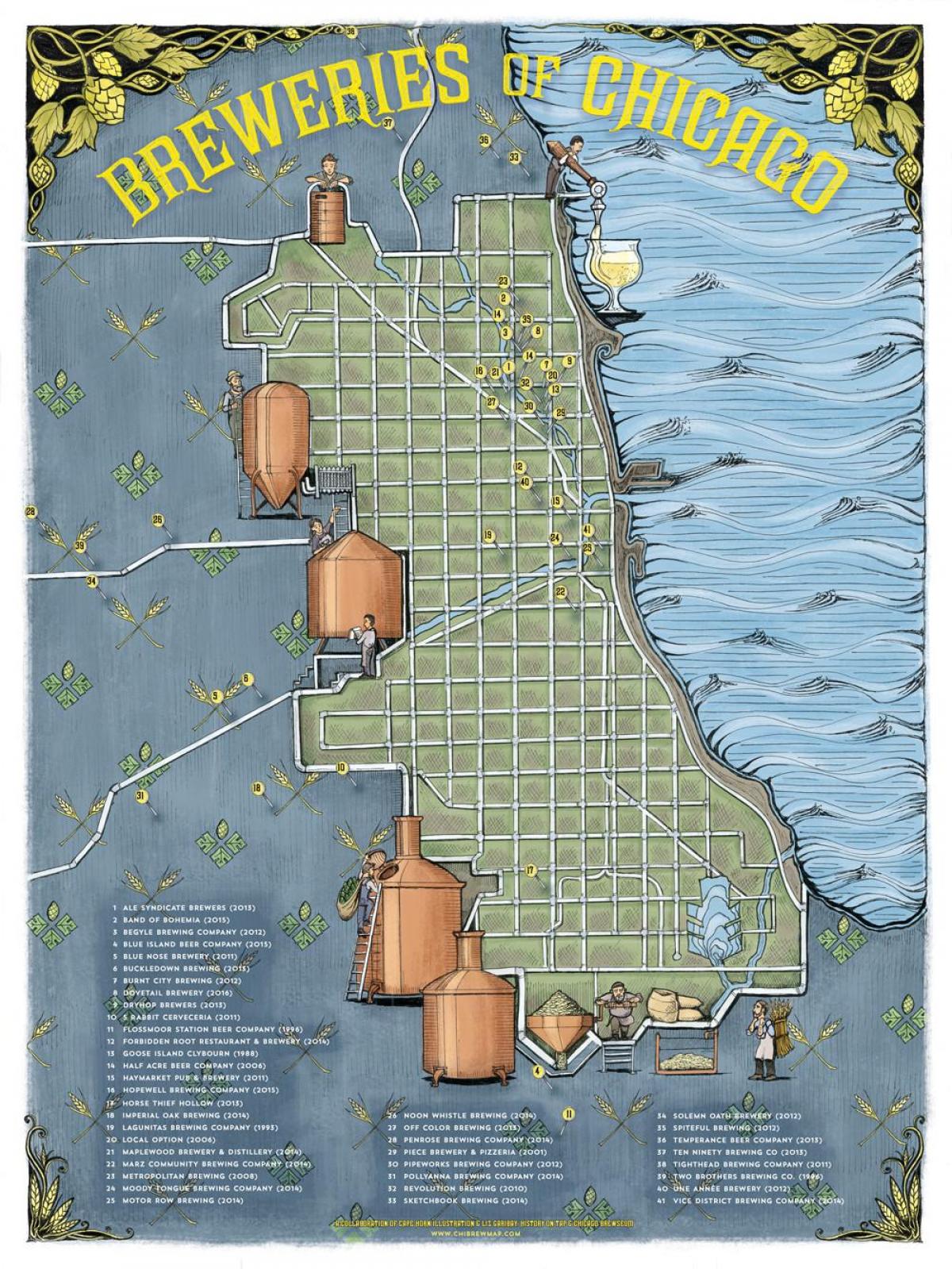 Chicago beer mapa
