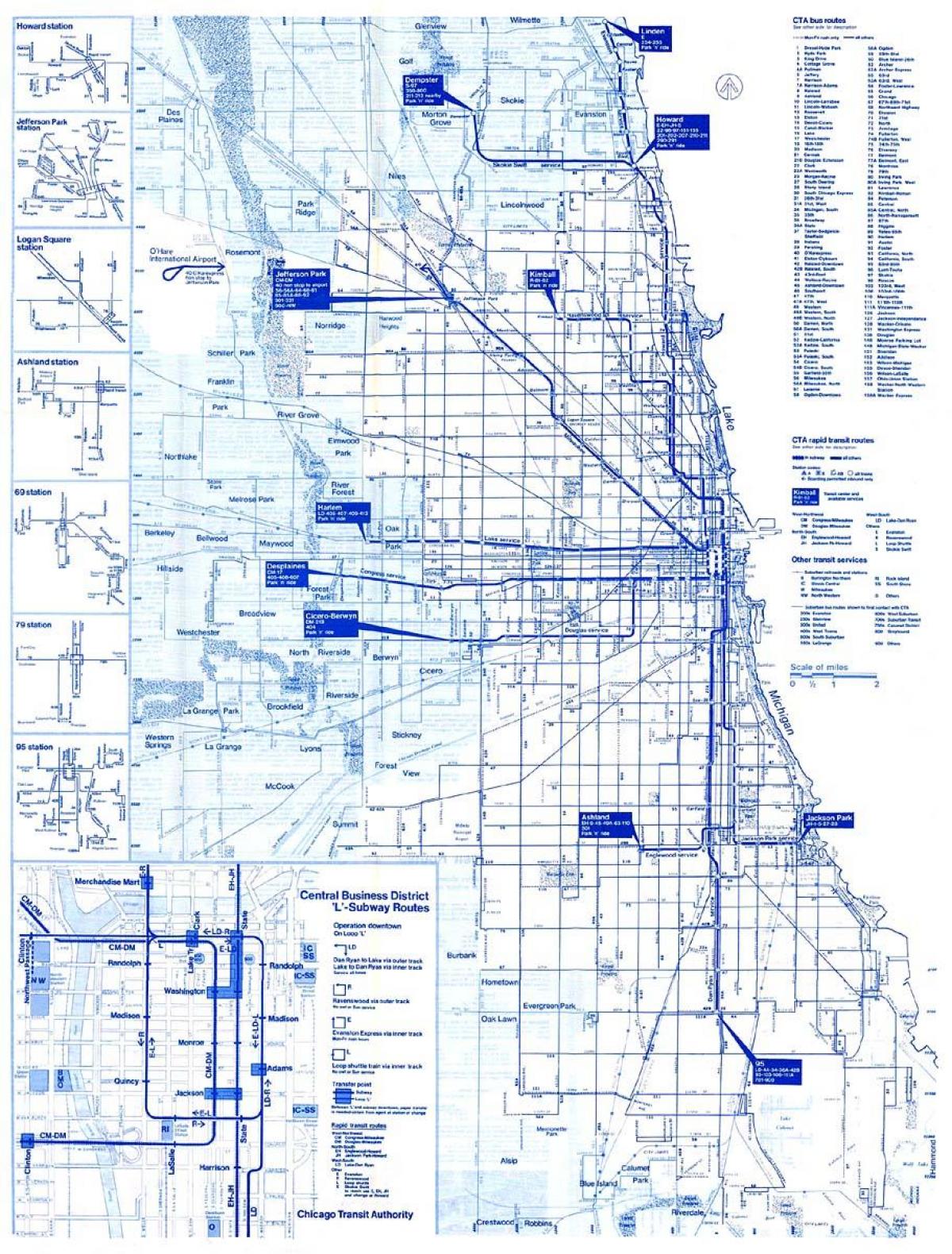 Chicago bus na sistema ng mapa