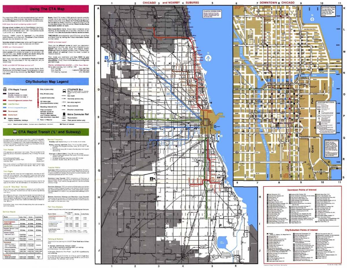 mga ruta ng bus Chicago mapa