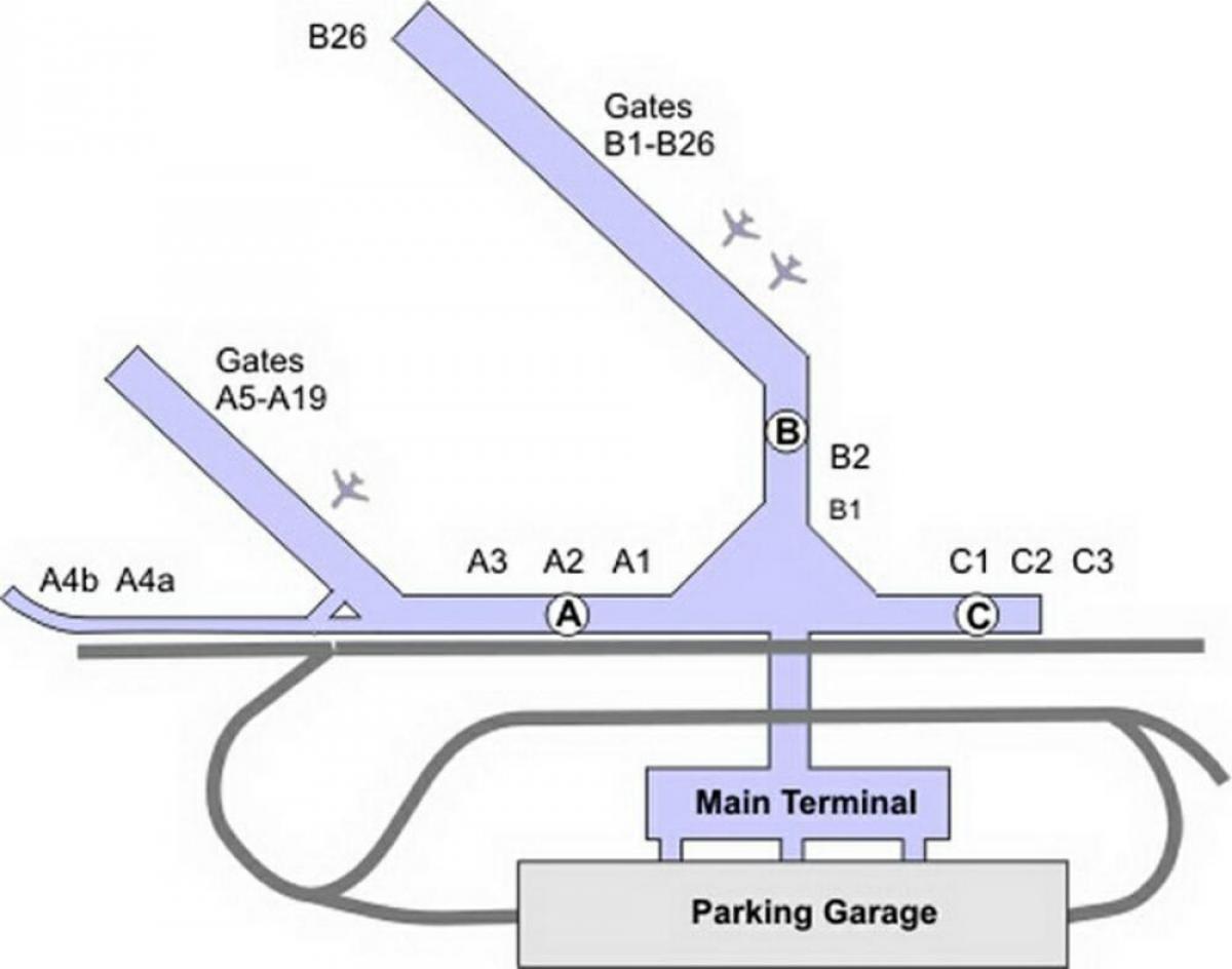 mapa ng Chicago Midway airport
