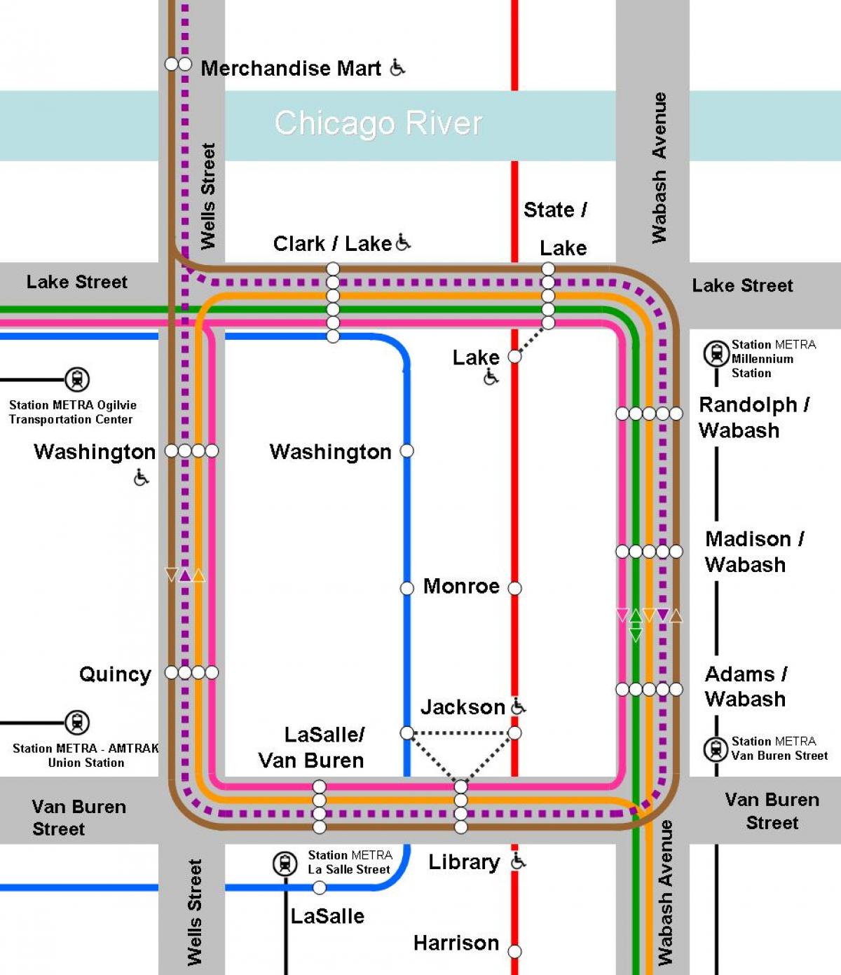 orange line na mapa Chicago