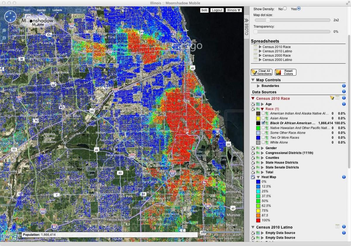Chicago shooting hotspot mapa