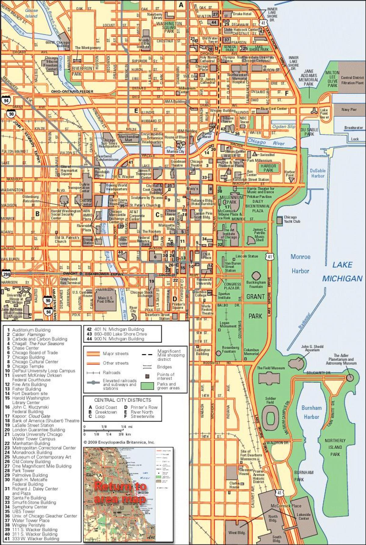 Chicago mapa ng bayan ng