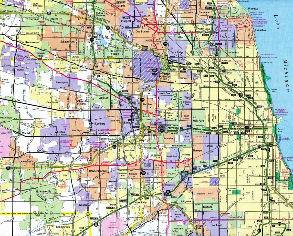 mapa ng interstate 90