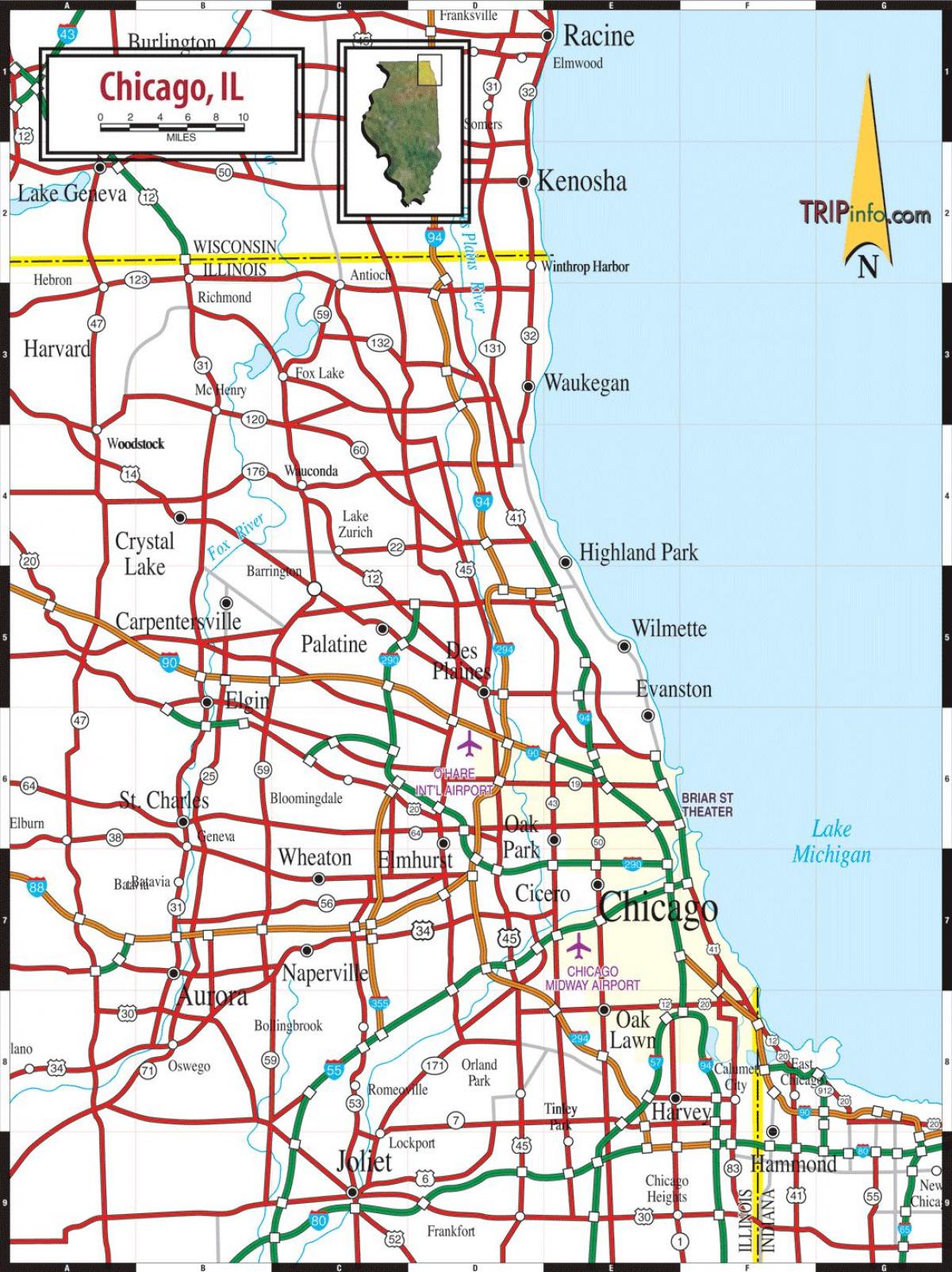 mapa ng Chicago il