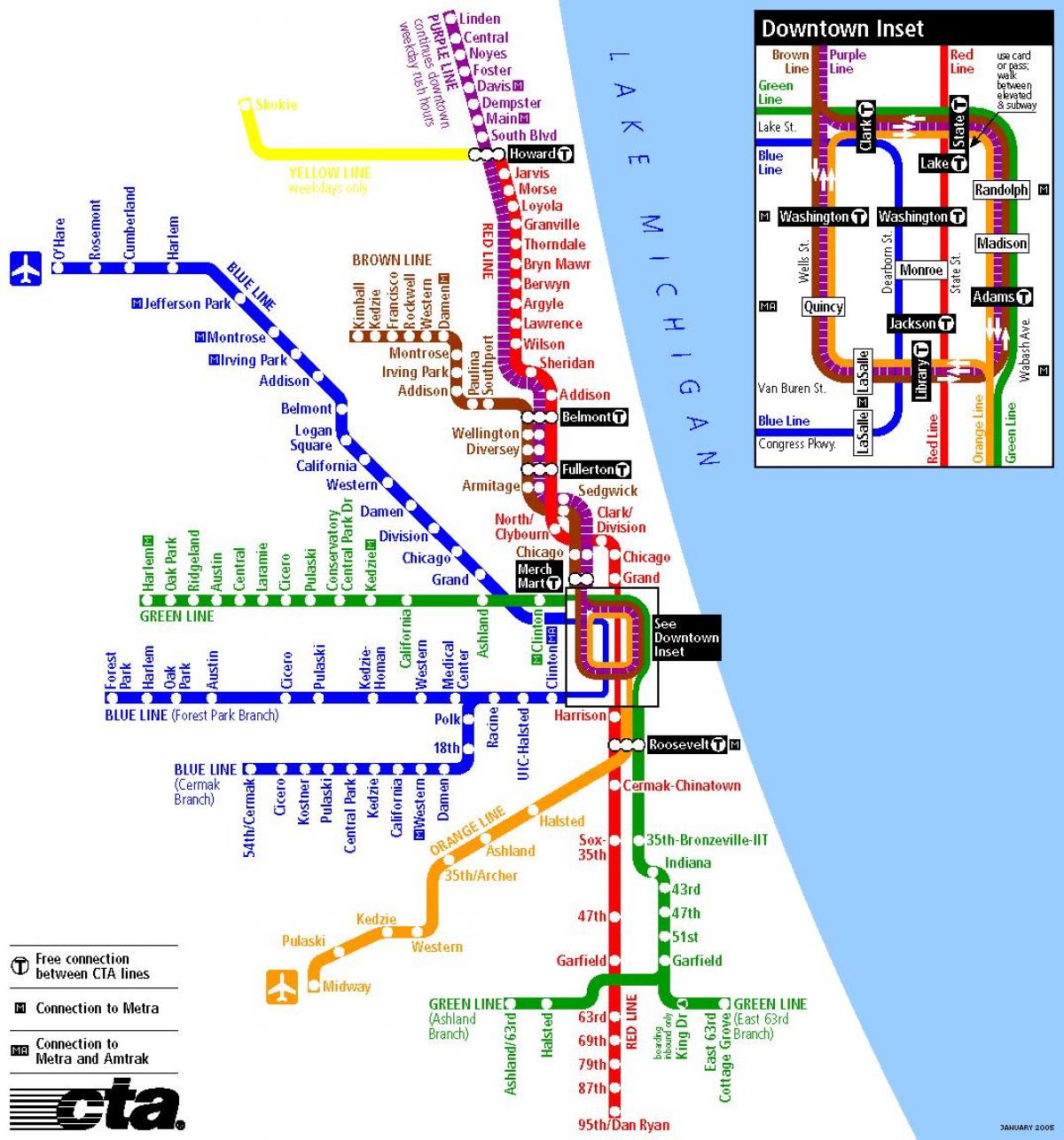 subway sa Chicago mapa