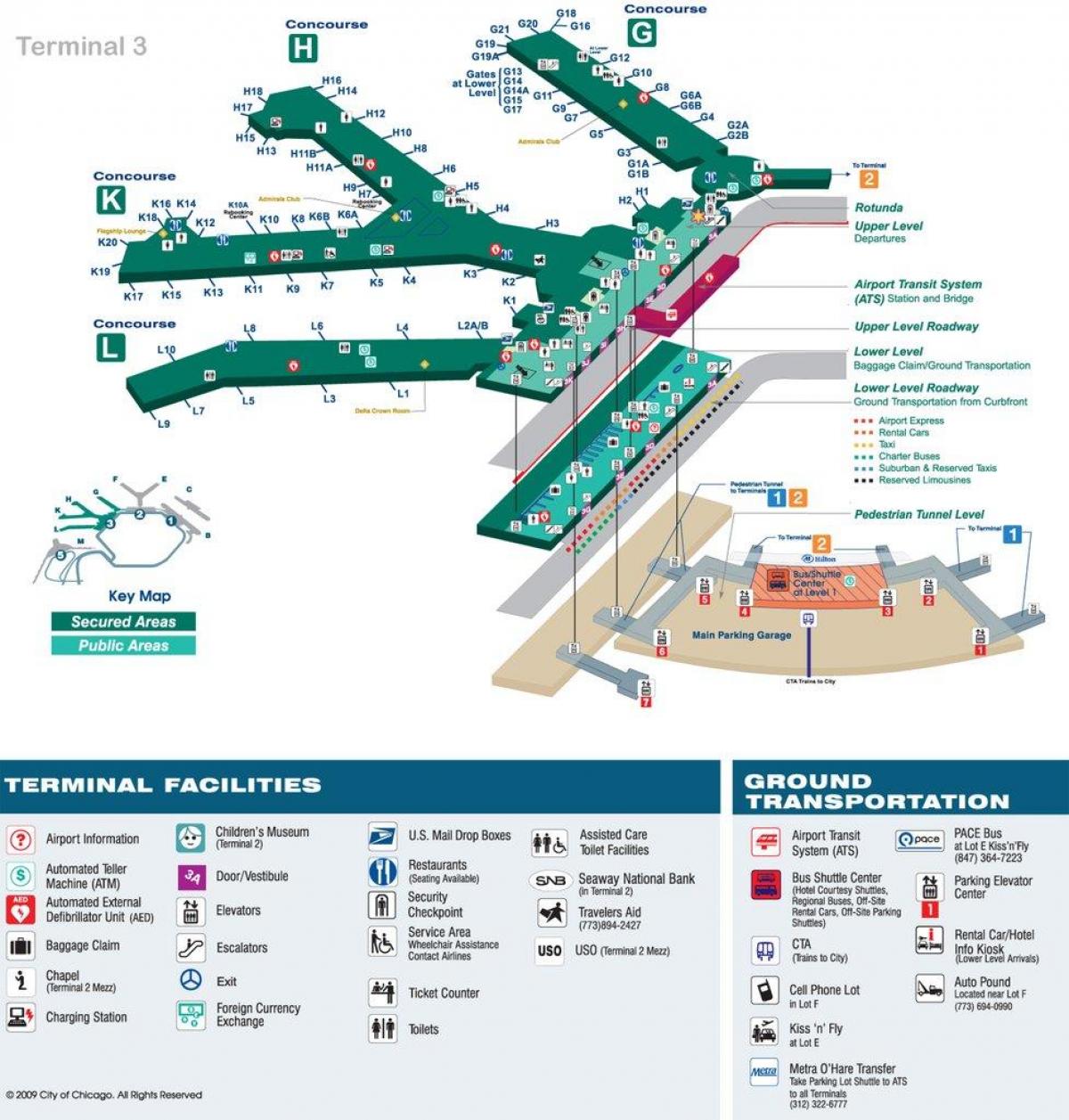 mapa O Hare airport