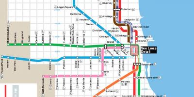 Mapa ng Chicago asul na linya