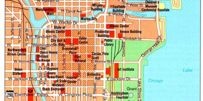Mapa ng mga atraksyon ng Chicago