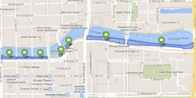 Mapa ng riverwalk Chicago