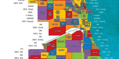 Mapa ng Chicago at suburbs