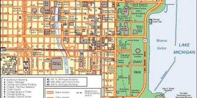 Mapa ng downtown Chicago