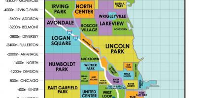 Mga kapitbahayan sa Chicago mapa