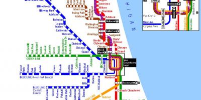 Subway sa Chicago mapa