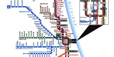 Chicago linya ng metro mapa