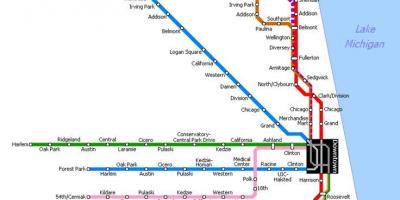 Chicago metro station mapa