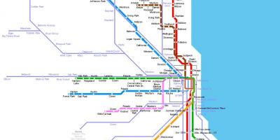Chicago estasyon ng subway mapa