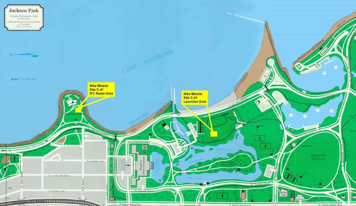 mapa ng Jackson park Chicago